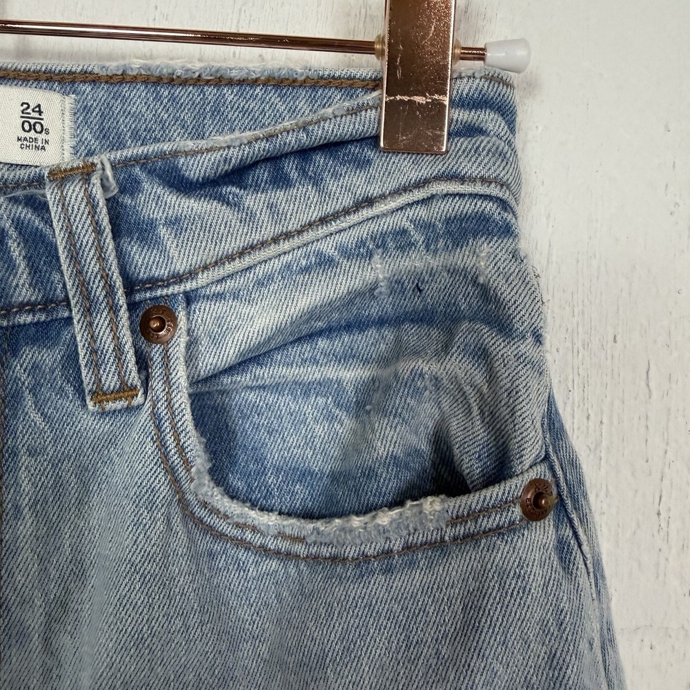 Abercrombie Fitch 90s Straight Ultra High Rise Women's Jeans Split Hem 24/00s - Picture 5 of 16